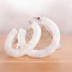 Amanda Blu Ivory Hoop Earrings NWT